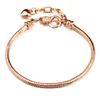 50pcs Free Shipping Silver Plated Bracelets 3mm Snake Chain Women Charm Beads for P Beads Bangle Bracelet Children Gift
