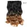 LAN 22 pulgadas Larga Cosplay Pinza de pelo sintético en la extensión del cabello 110g / PCS Fibra resistente al calor Onda ondulada ondulada onda negra Brown Ombre LS10C