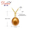 Daimi 8 5-9mm Zoetwaterparel Bruine Kleur Hanger Ketting 18 k Geel Gouden Hanger Zomer ketting Fijne Sieraden J190718246g