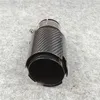 1 PCS Twill Glossy Grilled Black Exhaust Pipe Tailpipe Replacement Stainless Steel + Carbon fiber Muffler System