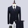 Moda Groom Tuxedos 2019 żakardowe spodnie ślubne Płaszcz Design Best Man Blazer Mężczyźni Garnitury Prom Party Dress Suit Custom (Kurtka + Spodnie + Kamizelka)