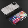 Honeycomb Robust Hybrid Armour Case för iPhone 11 Pro Max 2019 XS Max XR XS X 8 7 6s 6 Plus Back Cover Transparent Telefonväska Ny