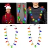 Bulb LED Flashing Necklace Light Bulbs Flashlight Luminous Christmas Decorations Charm Party Favor Gift Supplies 100pcs EEA526