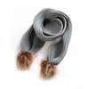 Winter Children Neck Scarf Boys Girls Baby Scarf fur ball knitted wool Scarves Kids Girls Warm Scarves LJJA3103