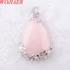 Wojier слез воды капля влюбленности натуральный розовый кварцевый драгоценный камень каменные кулон ожерелье Reiki бусины женские ювелирные изделия DN3470