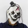 Masque de fête d'Halloween horrible masque de clown effrayant hommes adultes latex cheveux blancs halloween clown mal tueur démon206w