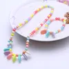 어린이 보석 세트 여자 아이 목걸이 세트 아기 라운드 비즈 다채로운 목걸이 팔찌 세트 C5749