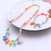 Ensembles de bijoux pour enfants pour enfants cadeaux collier ensemble bébé perles rondes collier coloré collier ensemble Accessoires C5749