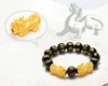 Imitação de riqueza dourada pixiu bracelete buda buda bangle chinese feng shui bracelete religiosa para mulheres homens213l