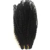 10 "-24" mongolski afro perwersyjne kręcone splot Remy Hair Class in Human Hair Extensions Natural Color 100g