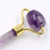 Purple Amethyst Jade Roller Gua Sha Massager Tools Board Guasha Set Natural Wrinkle Reduction