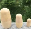 Houten Russische nestelende poppen 5 stks / set ongeverfd diy lege houten matryoshka poppen speelgoed geschenken DIY handwerk ka7630