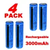 4PACK LI-ion معاد شحنها 3000 مللي أمبير في الساعة 18650 بطارية 3.7 فولت 11.1W BRC بطارية لا AAA أو AA بطارية ليزر شعلة المصباح