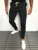 2020 Новые стильные мужчины Slim Fit Stripe Business Formal брюки повседневные офисные брюки скинни бизнес -костюм брюки для бизнеса.