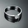 Klasyczne 100% Oryginalne Solidne 925 Srebrne Pierścienie Zestaw 6mm 1CT CZ Sona Diamentowe Pierścionki Zaręczynowe Biżuteria Obrączki Dla kobiet Mężczyźni Rozmiar 7-11