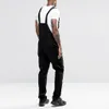 Hiphop harem joggers byxor mens jeans tvättar övergripande jumpsuit streetwear pocket suspender byxor byxor pantalones hombre #502145
