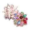 NOOSA Bouton Bijoux en or rose Fleur 18mm Pressions en métal emboîtée Collier Bracelet pour femmes Bijoux