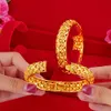 1 pcs Mode royal Bangle creux New Arrival Bijoux Femmes Coffret Cadeau Luxe or jaune 18 carats Rempli Lady Bracelet Promotion Charm