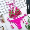 Strappy Floral Bikini Push Up Biquini Mayo Kadınlar Brezilyalı Seksi Mayo 2020 Iki Parçalı Mayo Traje de Bano Mujer Suits