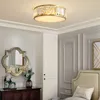 Lampada da soffitto in cristallo a LED in rame Lampada da soggiorno dorata di lusso con decorazione Dia.45cm 4 x E14 Lampada da bambino moderna per camera da letto romantica da matrimonio