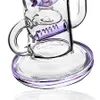 Lila Recycler-Bongs Wasserpfeifen Fixed Fission Downstem diffusiert Inline-Perc-Wasserpfeifen Filter Smoke Oil Dab Rigs Röhrenglasbongs