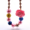 Mignon Rose Rose Fleur Filles Chunky Perles Collier Perles Perles Bubblegum Chunky Collier Pour Enfants Enfant Bijoux Cadeaux