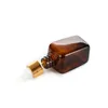 Amber Glass Essential Oil Bottle E Liquid Square Dropper Flaskor 10ml 20 ml 30 ml Flera Typ Kepsar