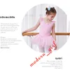 Ballet Ballet saia meninas mangas Dança Vestido lantejoulas algodão saia tutu Bow Exercício Roupa Dancewear Infantil