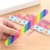 NAD019 arcobaleno Colorato Levigatura Lima per unghie Stampata su entrambi i lati Nail Art Manicure Lima per levigatura Buffer Grana 100/180 Strumenti per unghie