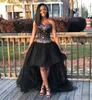 black high low ball gown