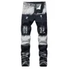 Men de marca reta Ripped Jeans Troushers Design de moda calças jeans retrô de personalidade de buraco sexy1 jeans1