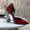 Haute Qualité Designer Femmes Talons Colorés Sandales Top T-strap Escarpins À Talons Hauts Dames En Cuir Verni Lettres Uniques Talon 11CM Chaussures Habillées