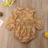 Baby Bodysuits 2020 New Fashion Sweet Newborn Girls Clothes Square Collar Floral Princess Tops Jumpsuit Outfits Clothes
