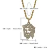 Hip Hop Iced Out Solid Back Jesus Pendant Necklace Christ Piece Head Face Necklace with Rope Chain