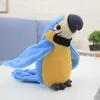 Electric Cute Cartoon Animal Parrot Plush Toy, Sound Recording, Funny Sound& Repeat Words, Flap Wings, Ornament, Xmas Kid Birthday Gift, 2-2