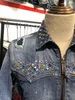 Mens fashion boutique jackets letter trend washed DD2 denim jacket student couple with the same paragraph C18