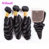 Diepe golfbundels met sluiting 10a kwaliteit rauwe maagdelijke Indiase onbewerkte body wave kinky krullend losse golf steil haarbundels met3848446