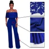 Rompers eDressU 2019 Lace Jumpsuits Strapless Summer Playsuit Sexy Off Shoulder Black White Blue Bodysuit ZSCG055