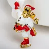Wholesale-Christmas Brooch Rhinestone Crystal Brooches Bell Snowman Angels Brooch And Pin Clothes Decor Christmas Gifts XZ86