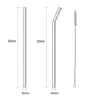 200Pcs Eco-friendly Clear Glass Straws Reusable Straight Bent Glass Drinking Straws for Hot Cold Drink 20CM