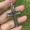 2019 Top Sprzedaży Luksusowa Biżuteria 925 Sterling Silver Cross Wisiorek Pełny Okrągły Cut White 5a Cubic Cyrkonia Kamienie Kobiet Naszyjnik Ślubny