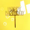 2020 ins 패션 생일 축하 아크릴 케이크 토퍼 베이비 샤워 아크릴 컵 케이크 토퍼 아이들을위한 생일 파티 케이크 장식