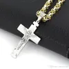 Nya Smycken Gud Jesus Cross Charm Pendant Guldpläterad Mäns Smycken, Mode Rostfritt Stål Kors Halsband för män NP56K