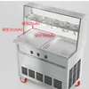 Commercial Double Pan Fried Ice Cream Roll Machine With 5 Tanks And Defrost Plate Fried Yogurt Maker