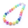 Fashion Pretty Colorful Kid Chunky Necklace Rainbow Style Children Bubblegum Bead Chunky Necklace Jewelry For Toddler Girls