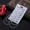 6Pairs set Vintage Dangle Ring Big Circle Hoop Boucles d'oreilles Femmes Steampunk Ear Clip299e