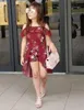 Baby Girl Dresses Kids Princess Summer Floral Dress Flowers Printed Dress Suspender Off Shoulder Dresses Irregular Beach Vintage Dress C5313