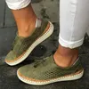 2020 New Women Shoes Designer Espadrilles Green Mesh Breathable Loafers Vintage Solid Trainers Cheap Outdoor Casual Shoes Size 35-43