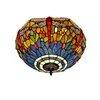 Tiffany Ceiling Lamp Blue Orange Dragonfly Stained Glass Lampshade Anqitue Style Chandelier for Dinner Room Living Room Bedroom Ceiling ligh