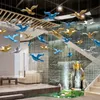 10 pçs / lote Acrílico Cristal Hummingbird decoração decoração teto pingente cor pássaro diy partido dia das bruxas dia decoração de casa acessórios